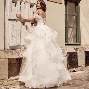 Snové Princezná Svadobné Šaty 2021 Viazané Milú Ramena Výšivky Backless Nevesta Šaty Vestidos De Noiva