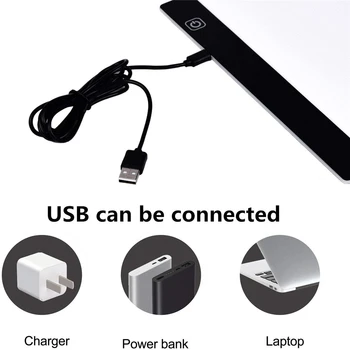 A4 A3 LED Box Tracer Kreslenie Kópiu Doska s mierkou a Magnet Ultra-Tenké Stmievateľné USB Powered Svetlo Tablety Digitálne Pad