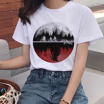 Cudzinec Veci Jedenásť Harajuku T Shirt Ženy Hore nohami Funny T-shirt 90. rokov Módne Ullzang Top Tee FemaleGraphic Tričko Grunge