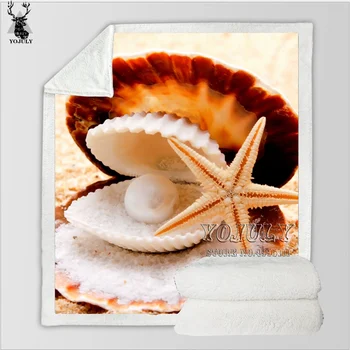 3D Tlač Pláži Hviezdice Seastar Seashell Octopus Plyšové Hodiť Deka rozkladacia Pohovka Kreslo Zvyšok posteľná bielizeň Domova Dodanie Dospelých Dieťa B33