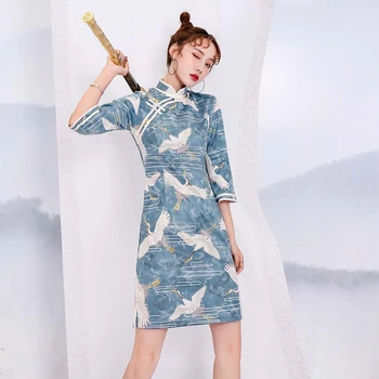 Čínskej Tradičnej Módy Cheongsam Lepšiu Šaty Svadobné Šaty Žien Večer Qipao Hanfu Moderné Tang Vyhovovali Sukne Sexy Roztomilý