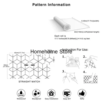 Kôra a Držať Hexagon Samolepiace Stenu Papier Čiernej a Bielej Geometrické WallpaperDrawer Líniové Roll pre Domáce Použitie