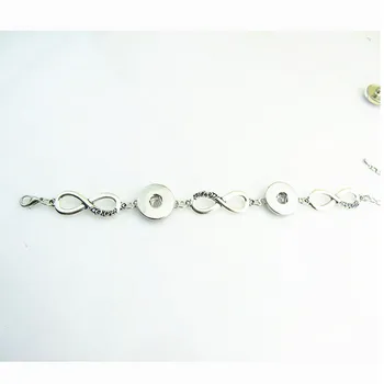 Veľkoobchod zliatiny zaskočí náramky infinity modul tlačidlo náramok pre DIY 18 mm modul tlačidlo šperky 5 ks/veľa