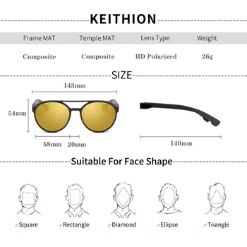 KEITHION Retro Kolo Polarizované slnečné Okuliare Steampunk Muži Ženy Značky Dizajnér Okuliare Oculos De Sol Odtiene UV Ochrany