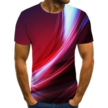 3D tunel T-shirt, pánske ležérne košele, pánske T-shirt, 3D kolo krku vytlačené T-shirt, letné mužov nový štýl