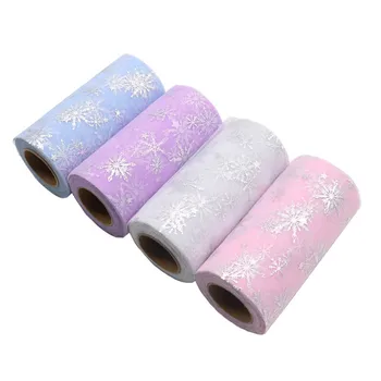 13 cm*25Yard Snehu Lesk Tylu Roll Sequin Oka Textílie Cievka Tutu Sukne Organza Textílie, Svadobné, Vianočné Party Dekorácie Remeslá