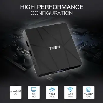 T95H Android 10.0 Smart TV Box H616 Quad Core 6K Dekódovanie HD Smart 2,4 GHz, USB Set-Top-Podpora Výstupu Poľa Q5T5