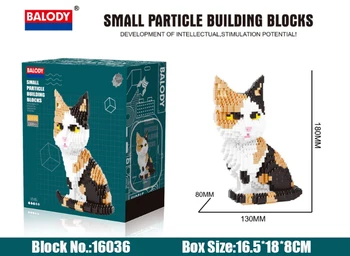 Balody Roztomilý Kreslený Mačka Stavebné kamene Diamant tehly čierna mačka Model vzdelávacie hračky pre deti, Dievča dary