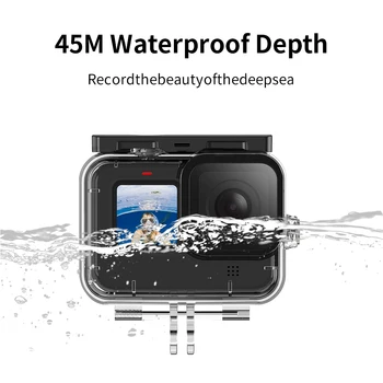 Vodotesné púzdro Prípade Tvrdeného Skla Pre GoPro Hero 9 Black Ponoriť Ochranné Podvodné pre Go Pro 9 Príslušenstvo