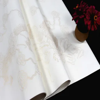 Zlaté Fólie, Papier Xuan Čínsky Ručné Semi-Surové ryžový Papier 10pcs Čínskej Kaligrafie Maľovanie na Papier Xuan s Drak Vzor
