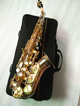 Hot Predaj Ohýbať Soprán Saxofón Bb Striebrenie, niklu, Mosadze Hudobný nástroj S Náustok a v prípade