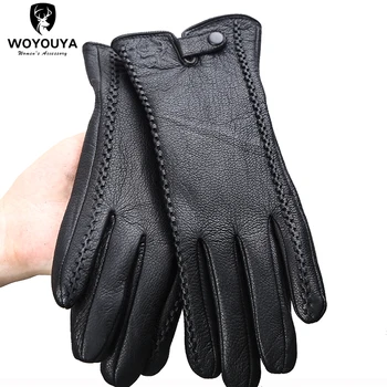 Móda ovčej Citlivé dotykové rukavice čierne dámske kožené rukavice,Udržať teplé zimné rukavice pre dotykové obrazovky-2265