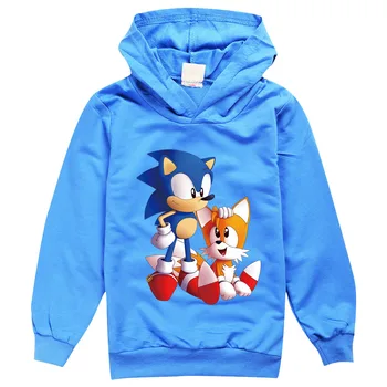 2-16Y Anime Sonic The Hedgehog Cartoon Hoodie Deti Hoodies Baby Girl Mikina Deti Oblečenie Chlapci Kostým Vianočné Coats