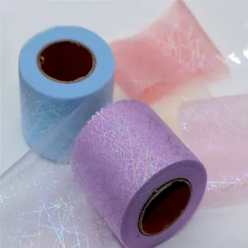 25Yards 6typ Lesk Farebné Prúžok Rainbow Tylu Roll Svadobné Dekorácie Tylu Textílie DIY Organza Baby Sprcha Strana Dodávky