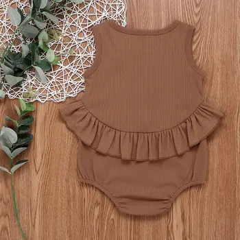 Detské Letné Oblečenie Novorodenca Dievča Oblečenie Rozstrapatené Bez Rukávov Kombinézu Pevné Playsuit Jumpsuit Oblečenie Sunsuit