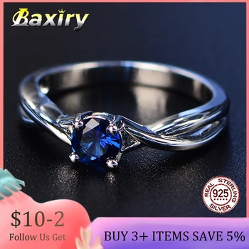 Trendy Drahé Kamene Ametyst Strieborný Prsteň Blue Sapphire Krúžok Striebro 925 Šperky Akvamarín Prstene Zásnubné Prstene Pre Ženy