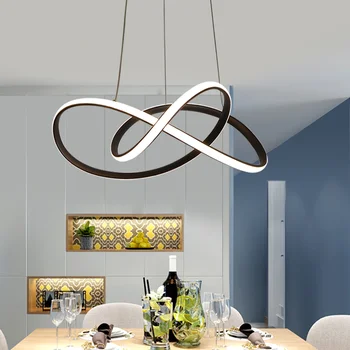 VEIHAO Čierna Biela Moderné led luster pre jedáleň, kuchyňa, izba domov dekoratívne závesný luster fixtres doprava zadarmo