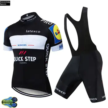 2019 Najnovšie Tím BLACK Quick Step Cyklistika Dres Mužov Cyklistické Oblečenie Ropa Ciclismo Jersey Pro Požičovňa Bicyklov Oblečenie Sady 12D