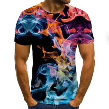 Nové 2020 Mužov 3D T-shirt plameň Budík Tlačené Karikatúra Lete streetwear T-shirt Veľkosť zábavné tričká XXS-6XL