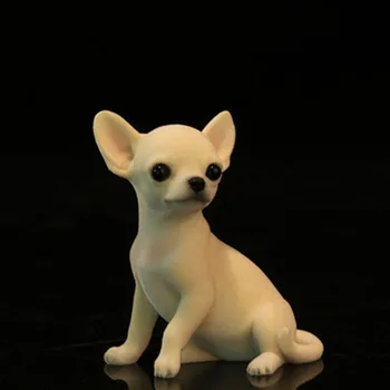 Pán Z Živice PVC Miniatúrne Animal Model Roztomilý Čivava Šteňa Psa Model Hračky vhodné na Akcie Obrázok Hračky, Príslušenstvo