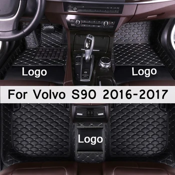 MIDOON kožené Auto podlahové rohože pre volvo S90 2016-2017 Vlastné auto nohy Podložky automobilový koberec kryt
