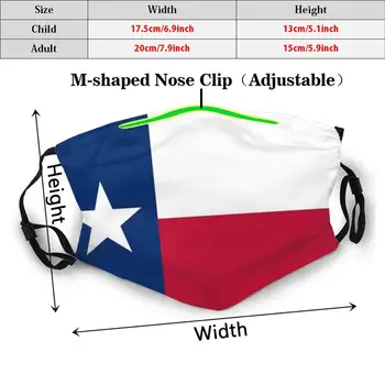 Texas Vlajka - Flag0100 Dospelých, Deti Proti Prachu, Filter Diy Maska, Texas, Usa Americké Vlajky Bublina Alamo Dallas Houston Väčšie Longhorns