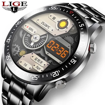 LIGE 2020 Nové Luxusné značky pánske hodinky Oceľové pásmo Fitness sledovať tepovú frekvenciu, krvný tlak, Činnosť tracker Smart Hodinky Pre Mužov