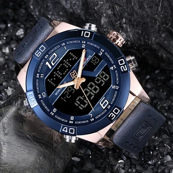 NAVIFORCE Luxusné Značky Muži Móda Quartz Hodinky S Box Set Na Predaj Vodotesné Hodinky pánske Kožené Vojenské Náramkové hodinky