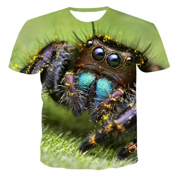 2021 pánske letné nové 3D tlač T-shirt komické človeka a zvierat ulice T-shirt bežné krátky rukáv O-krku