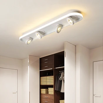 Moderné LED Uličkou Svetlá Stropné Svietidlo Stmievateľné Otočiť Bodové svetlo pre šatňa Šatňa Chodby Dlhé Čierne Stropné svietidlo
