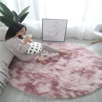 Obývacia izba dlhé vlasy umývateľný koberec šifrovanie zahusťovanie podložka mäkká a pohodlná deka Strakatý kravatu farbené gradient koberec