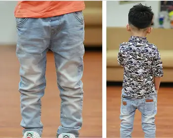 2018 jar a v lete deti chlapec, džínsy, nohavice detí bežné nohavice kórejský svetlo-farebné bavlnené nohavice