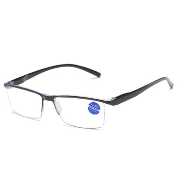 Hotové Bifocal Anti Blue Ray Okuliare na Čítanie Mužov Pružiny Závesov Presbyopia Okuliare TR90 Námestie Pol Rám Čierny Gafas Para Leer