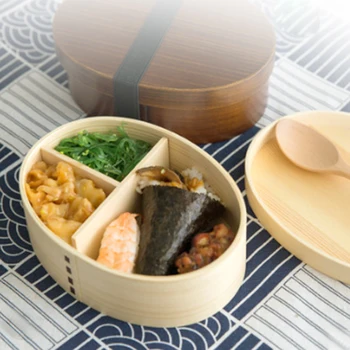 Prírodné Drevo Bento Lunchbox Drevené Lunch Box Japonské Sushi Potravín Kontajner Piknik Prípade Otroctva pre Študentov Riadu