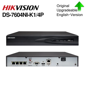 NVR Hikvision 4CH 4K 8MP PoE DS-7604NI-K1/4P pre IP Kamery CCTV Systém Zabezpečenia VCA Detekcie Rozšíriteľné Plug&Play Onvif