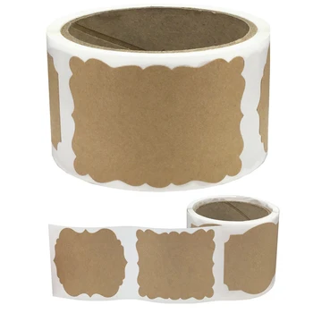 100ks /roll Kraft papier štítok nálepky 5*7 cm 3 rôzne vzory darčekové balenie dekorácie DIY nálepky známky, nálepky