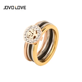 Luxusné Výročie Svadby Pásma CZ Prstene pre Ženy, Mužov, Zmiešané Farby Multi Layer Strom Krúžok Žien Ženské Svadobné Šperky