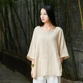 Bavlna, bambus tee tričko dámy pol rukáv nadrozmerné t shirt ženy okolo krku mimo ramenný biely top roupas femininas 2018