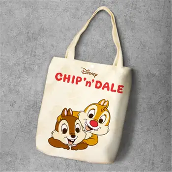 Disney karikatúry kabelky nákupní taška chip a dale plátno kapsičky taška lady ramenný Študent recenziu skladovanie taška