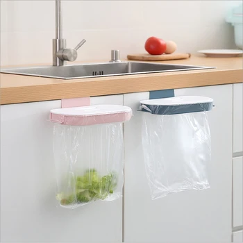 1PCS Kuchynské odpadky taška môžete zavesiť na vešiak pre domácnosť dvere späť skrinka s veko koša konzola úložný stojan