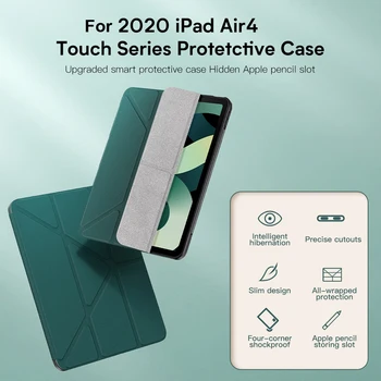Funda pre iPad Vzduchu 4 Prípad s Ceruzkou Držiteľ ROCK Ultra Slim Auto Spánku Prebudiť Smart Koža +TPU Kryt pre iPad Vzduchu 2020 Čierna