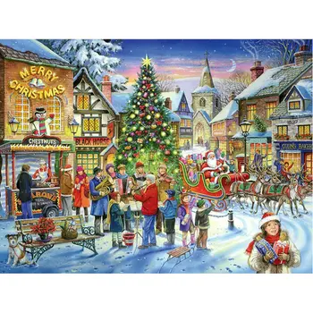 5D Diy Diamond Maľovanie Cross Stitch Vianočné scenérie puzzle, Mozaiky obrazu Diamond Výšivky Santa sobov Domáce Dekorácie