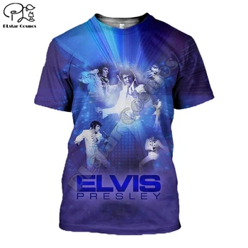 PLstar Vesmíru Elvis Presley Legendárny HipHop Horúce Hviezdy Spevák Streetwear 3DPrint Unisex Lete Bežné Krátkym Rukávom (T-shirts) A-1