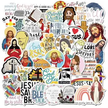 50 KS kvalitných Kresťanstva Ježiš Nálepky na Notebook, Skateboard Gitara Prilba nepremokavé Požehnanie Nálepky hračka