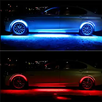 HiMISS Svetlé Auto LED Pásy Neon Auto Spodnej Svetlá Hudby Aktívny Zvukový Systém Svetlo
