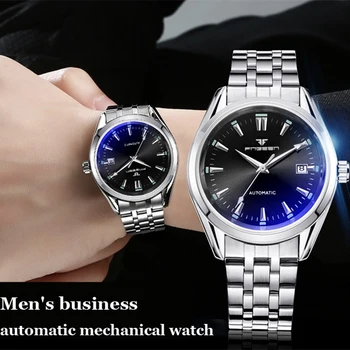FNGEEN Luxusné Muži Hodinky Samostatne Vinutia Náramkové hodinky Tourbillon Dátum Kvalitné Nepremokavé Automatické Balíček Mechanické Hodinky