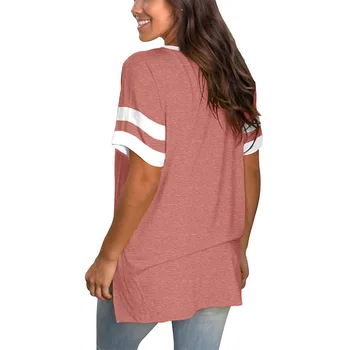 2021 Lete Nové-Krátke Rukávy T-Shirt dámske Voľné Bežné Pevné Šitie Sexy tvaru Hornej T-Shirt All-Zápas Ulici Topy Ženy