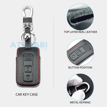 Kožené Kľúča Vozidla Prípade Toyota Prius 2004-2009 3 Tlačidlá Smart Keyless Diaľkové Fob Chrániť Kryt Keychain Taška Auto Príslušenstvo