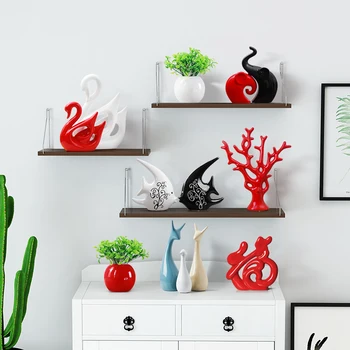 Moderné Keramické Figúrky Ryby Swan Vybavenie Remesiel Domov Obývaciu Izbu Tabuľka Ozdoby Office Desktop Doplnky, Dekorácie Umenie