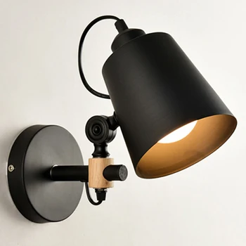 Nordic štýl masívneho dreva LED nástenné svietidlo moderného minimalistické umenie, nočné lampy, drevené interiérové schodisko rotujúce uličkou lampa